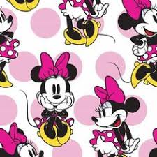 Minnie Mouse on Pink Polka Dot Background
