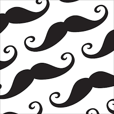 Black Mustaches on a White Background