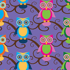 Owls on a Purple Background