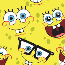Spongebob Faces on Yellow Background